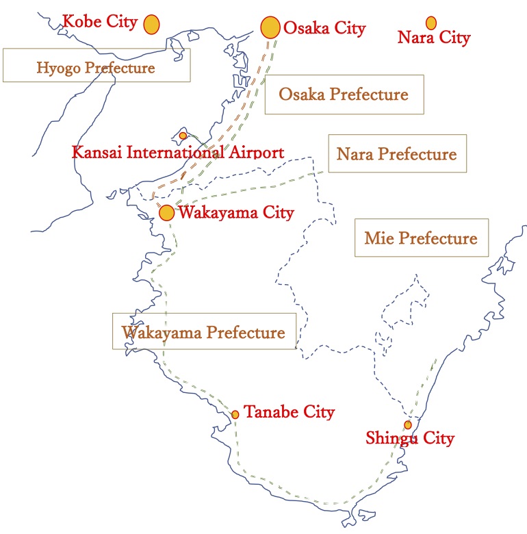 Map of Wakayama Prefecture