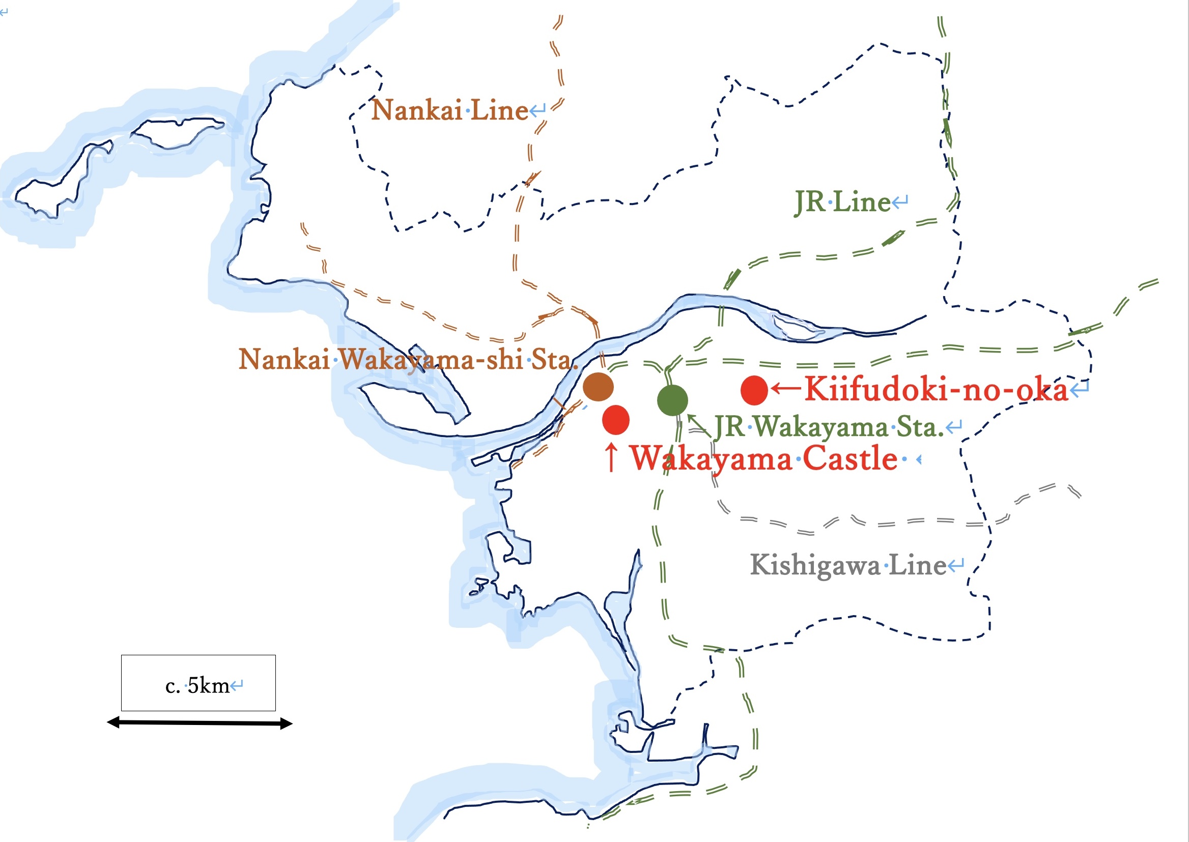 Map of Wakayama City